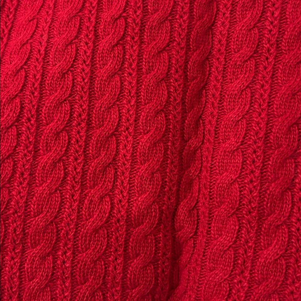 NWOT Talbots Red Cable Knit Sweater wool cashmere - Picture 3 of 3